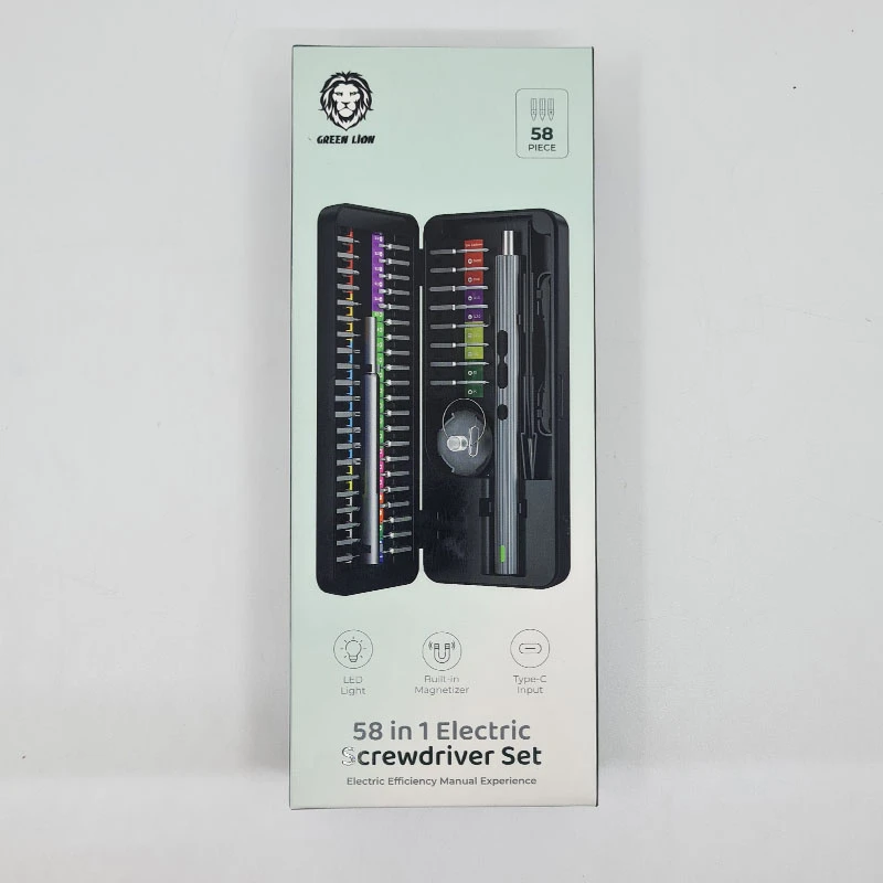 پیچ گوشتی شارژی گرین لاین مدل GN58IN1ELSD مجموعه 58 عددی